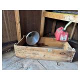 Wood Crate, Gas Can & Light