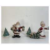 Painted Bisqueware Mr & Mrs Claus