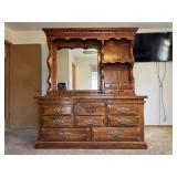 Pine Wood Dresser & Hutch