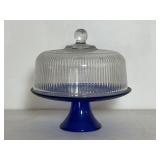 Cobalt Blue Cake Pedestal & Dome