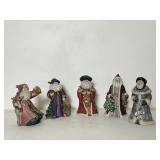 Painted Bisqueware Santa Claus Figurines