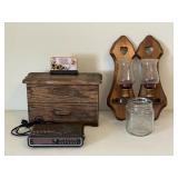 Wood Candle Sconces & Plastic Letter Box