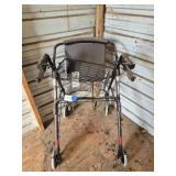 Rolling Walker with Seat and Basket