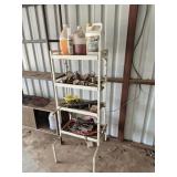 Metal Shelf & Contents