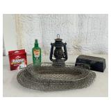 Knife Sharpner, Fishing Net & Lantern
