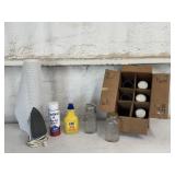 Vintage Ball Jar, Iron & Shelf Liner