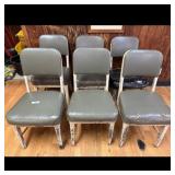 Set of 6 Metal Frame Upholstered Chairs