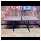 Lot of 2 Wood Grain Laminate Square Dining Tables