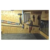 Assorted Hand Tools: Wrenches, Hammer, Level