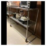Metal Wire Shelving Rack Rolling Cart