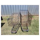 Two Metal Shopping Carts