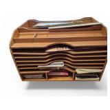 Wood Desk Organizer File Sorter
