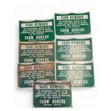7 Farm Bureau Reward Metal Signs