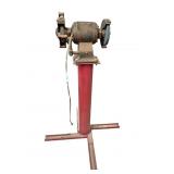 Vintage Metal Bench Grinder on Stand