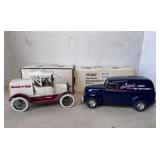 2 Ertl Diecast Banks: Ford Model T & Chevy Panel