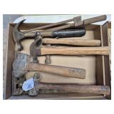 Assorted Hammers Metal and Wood Handles