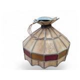 Vintage Stained Glass Hanging Lamp Fixture
