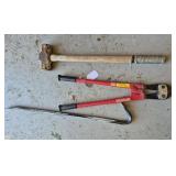 Bolt Cutters, Sledge Hammer, and Pry Bar Set