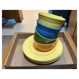 Fiesta Style Plates and Bowls Set