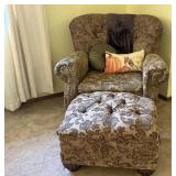 Upholstered Armchair and Ashley Ottoman