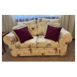 Floral Loveseat Sofa with Decorative Pillows
