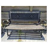 Metal and Wood Park Bench