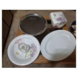 Serving Platters, Bowl, and Napkins