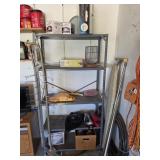 Metal Shelving Unit with Contents
