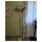 Brass Floor Lamp with Pleated Shade