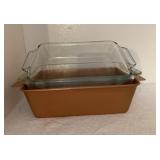Pyrex Glass Loaf Pan with Copper Loaf Pan