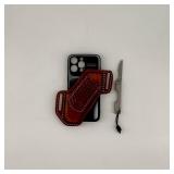 Leather Phone Case with Folding Scalpel Knife