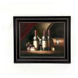 Framed Oil Painting ï¿½ Wine Cellar Still Life