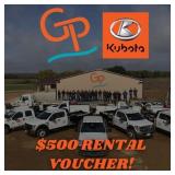 $500 Great Plains Kubota Equipment Rental