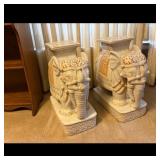 Ceramic Elephant Garden Pedestals