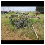 Metal Hay Feeder Parts with Wood Post