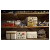 Assorted Jars, Supplies and Storage Containers