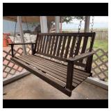 Cast Iron Pulley with Wooden Porch Swing