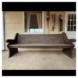 Antique Wooden Church Pew Bench