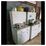 Vintage Metal Kitchen Cabinets with Contents