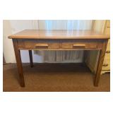 Oak Writing Desk with Two Drawers