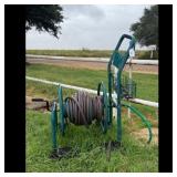 Metal Garden Hose Reel Cart with Basket