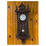 Antique German Wall Clock with Pendulum