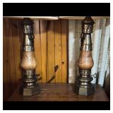 2 Table Lamps Wood & Metal