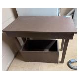Wooden Side Table with Storage Box