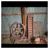 Industrial Cast Iron Wheel and Metal Ramp
