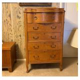 Antique Cherry Wood Dresser with 6 Drawers