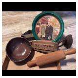 Rolling Pin, Bowl, Stamp, Coca-Cola Tray, Iron
