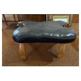 Leather Padded Footstool Ottoman