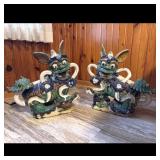 Ceramic Foo Dog Guardian Lions Statues