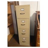 Tan 4-Drawer Metal Filing Cabinet